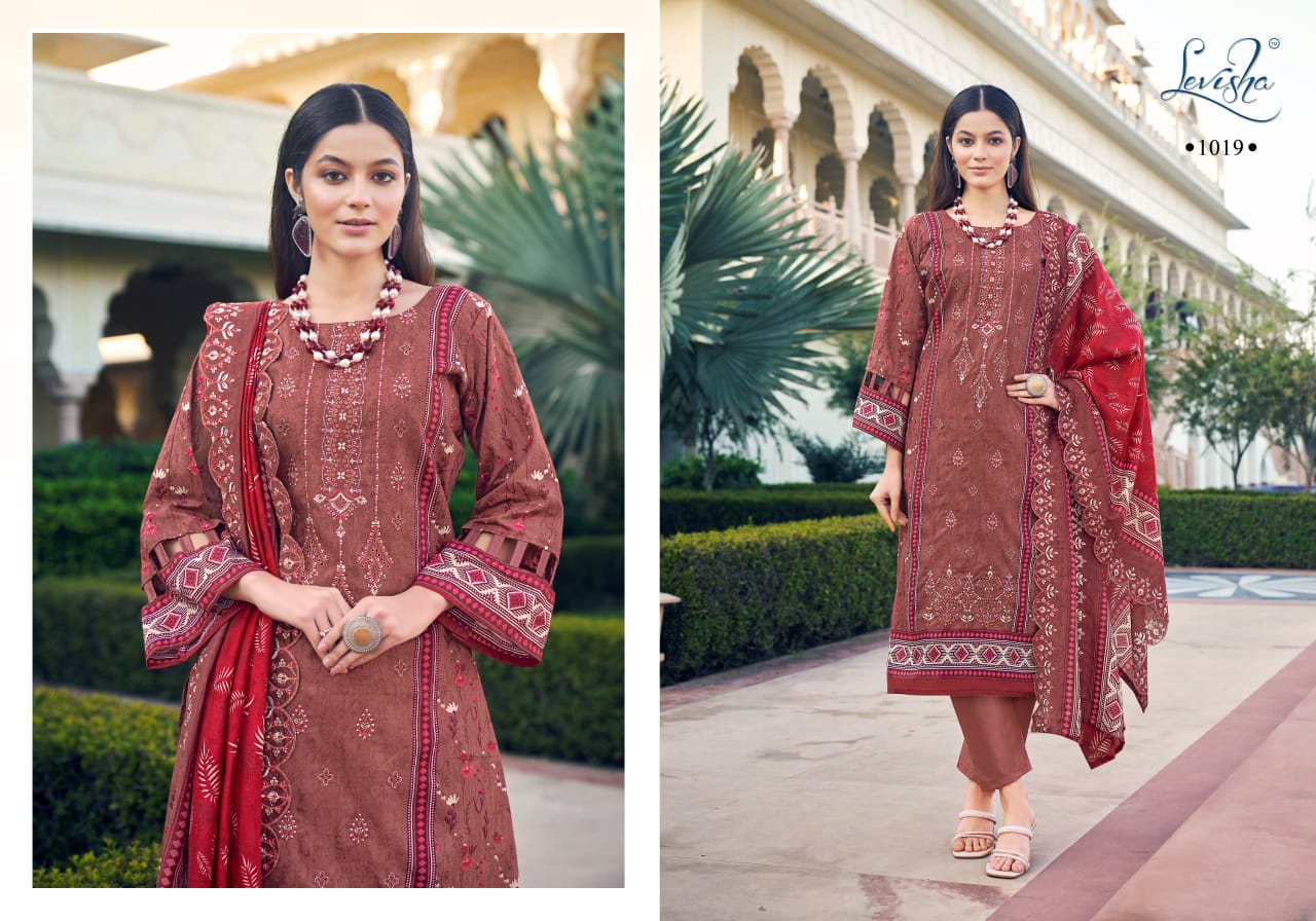 Madhubala By Levisha Cambric Cotton Printed Dress Material Suppliers In India